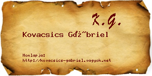 Kovacsics Gábriel névjegykártya